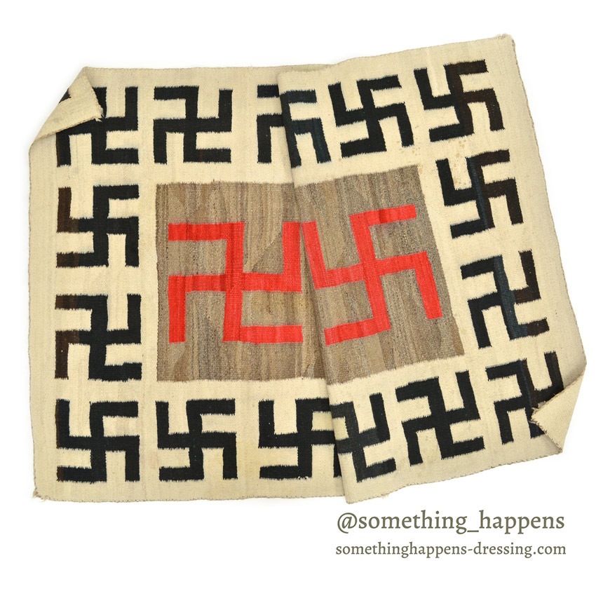 c.1920's NAVAJO RUG WHIRLING LOGS SWASTIKA ... 191cm/123cm