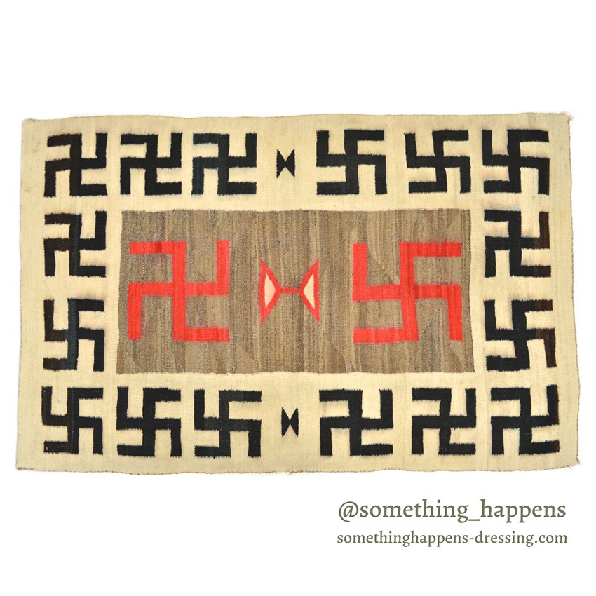 c.1920's NAVAJO RUG WHIRLING LOGS SWASTIKA ... 191cm/123cm