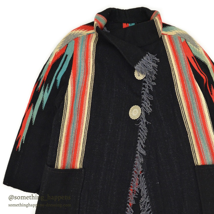 ~1940's CHIMAYO BLANKET JACKET BLACK ...