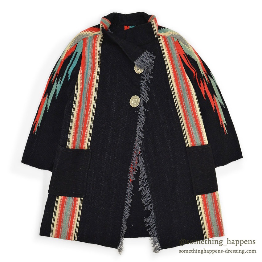 ~1940's CHIMAYO BLANKET JACKET BLACK ...