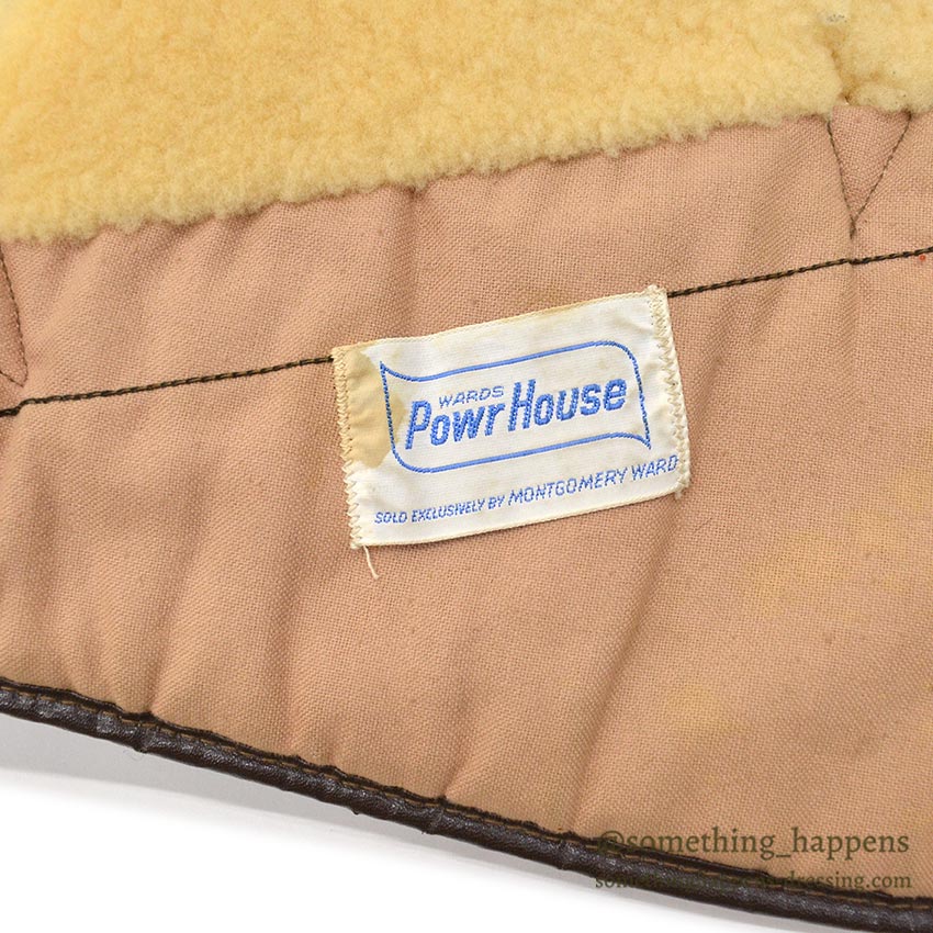 1960's POWR HOUSE SHEARLING WORK VEST ... M