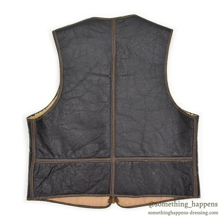 1960's POWR HOUSE SHEARLING WORK VEST ... M