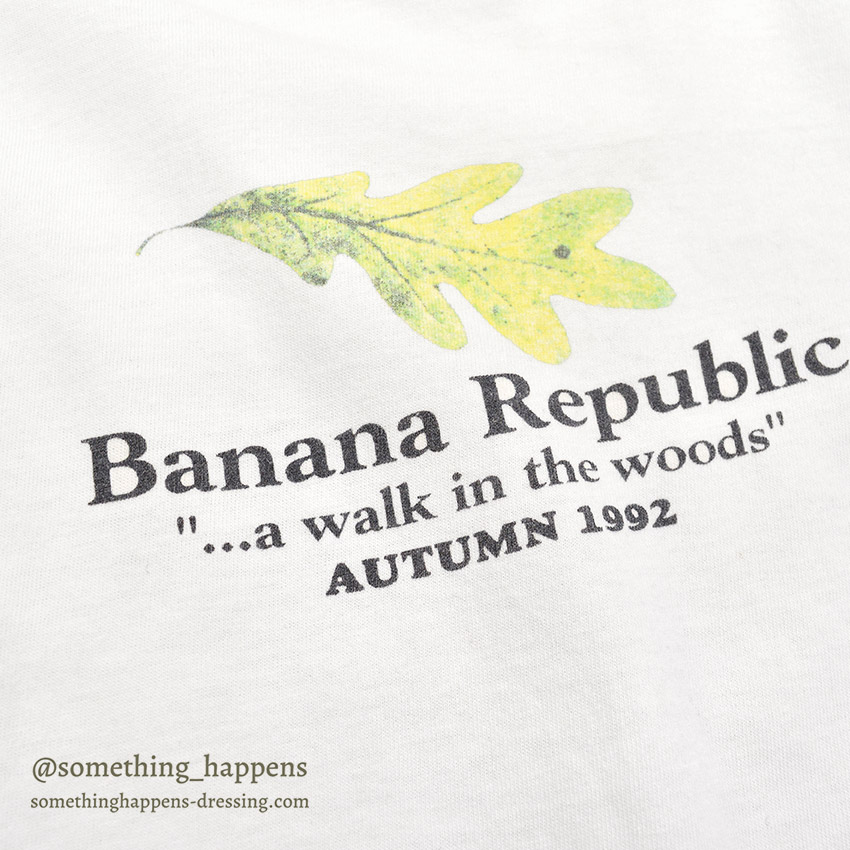 1990's BANANA REPUBLIC A WALK IN THE WOODS, AUTUMN 1992 T-SHIRT ... L