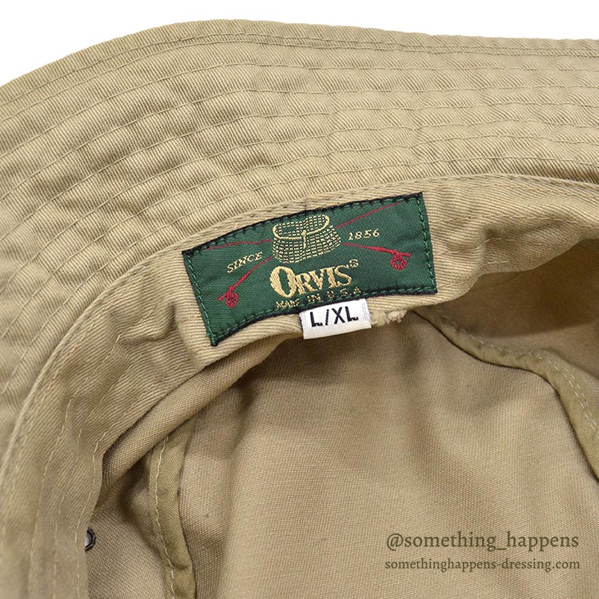 1990's ORVIS DOG EMBROIDERY HAT / TAN ... L/XL
