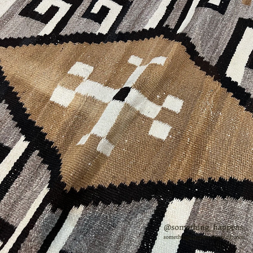 c.1920's NAVAJO RUG CRYSTAL WHIRLING LOGS SWASTIKA RARE COLOR ... 207cm/128cm