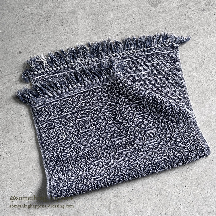 OLD INDIGO FRINGE RUG ... 86cm/51cm