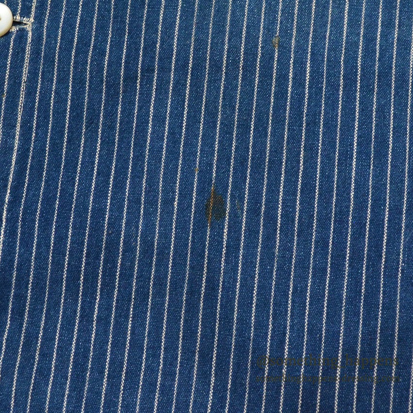 ~1920's ANTIQUE INDIGO STRIPE CALICO KIDS BLOUSE ...