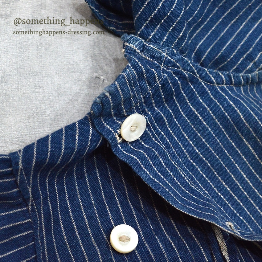 ~1920's ANTIQUE INDIGO STRIPE CALICO KIDS BLOUSE ...