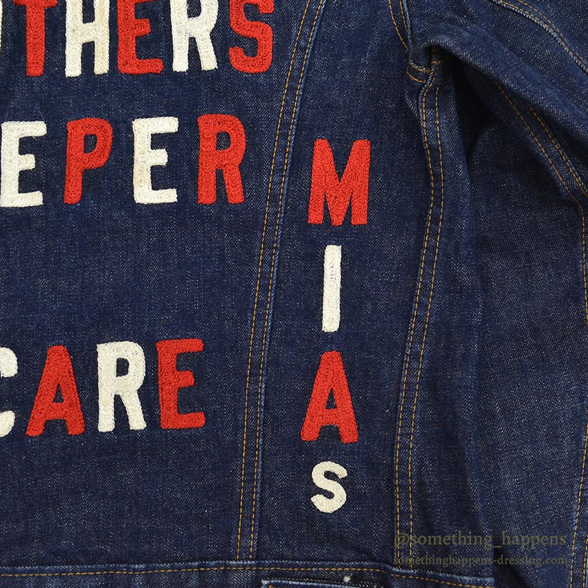 1960's~ LEVI'S 70505-0217 BIGE POW MIA EMBROIDERED DENIM JACKET / SPECIAL ...