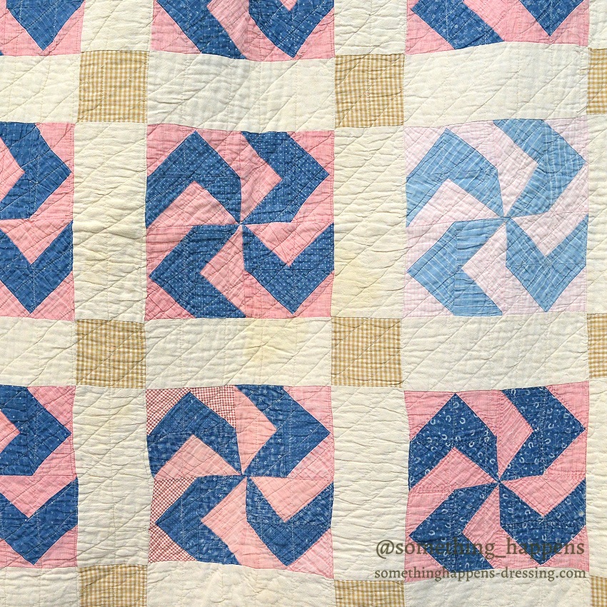 FLY FOOT INDIGO CALICO PATCHWORK QUILT ... 210cm/168cm