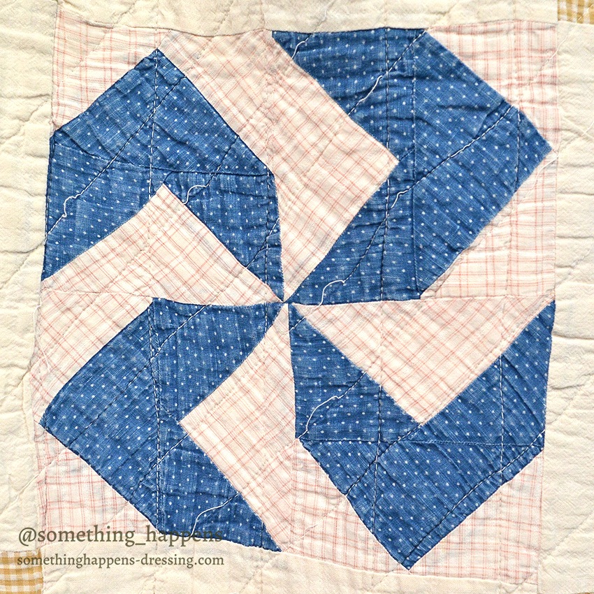 FLY FOOT INDIGO CALICO PATCHWORK QUILT ... 210cm/168cm