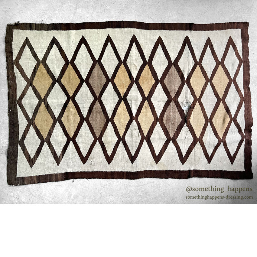 NAVAJO RUG DIAMONDS PATTERN LARGE SIZE ... 191cm/126cm