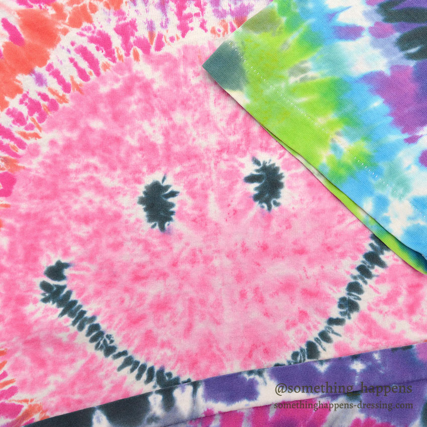 1990's FRUIT OF THE LOOM SMILEY FACE TIE DYE T-SHIRT / AWESOME COLOR ... XL