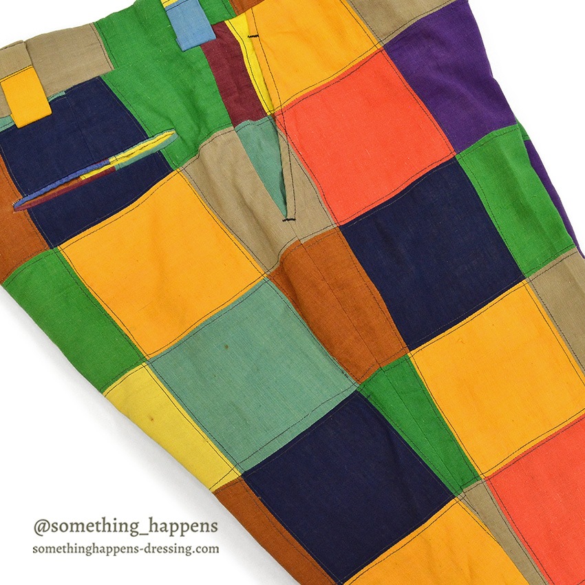 1970's DARIEN SPORT SHOP INDIA MADRAS CRAZY PATCHWORK PANTS ... W34/L29
