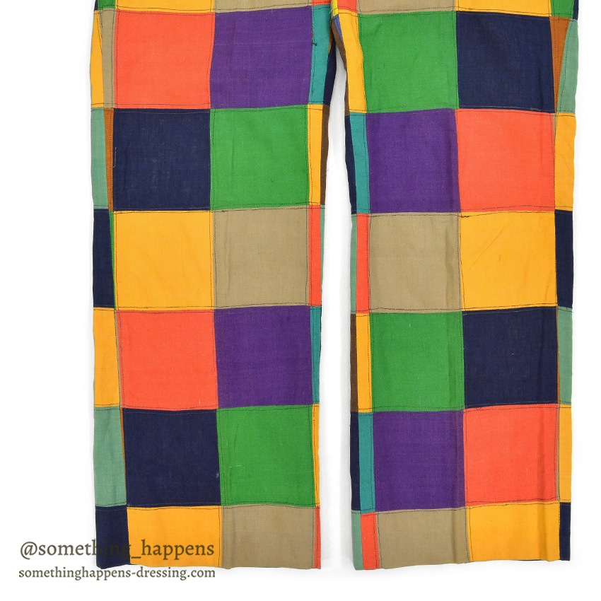 1970's DARIEN SPORT SHOP INDIA MADRAS CRAZY PATCHWORK PANTS ... W34/L29