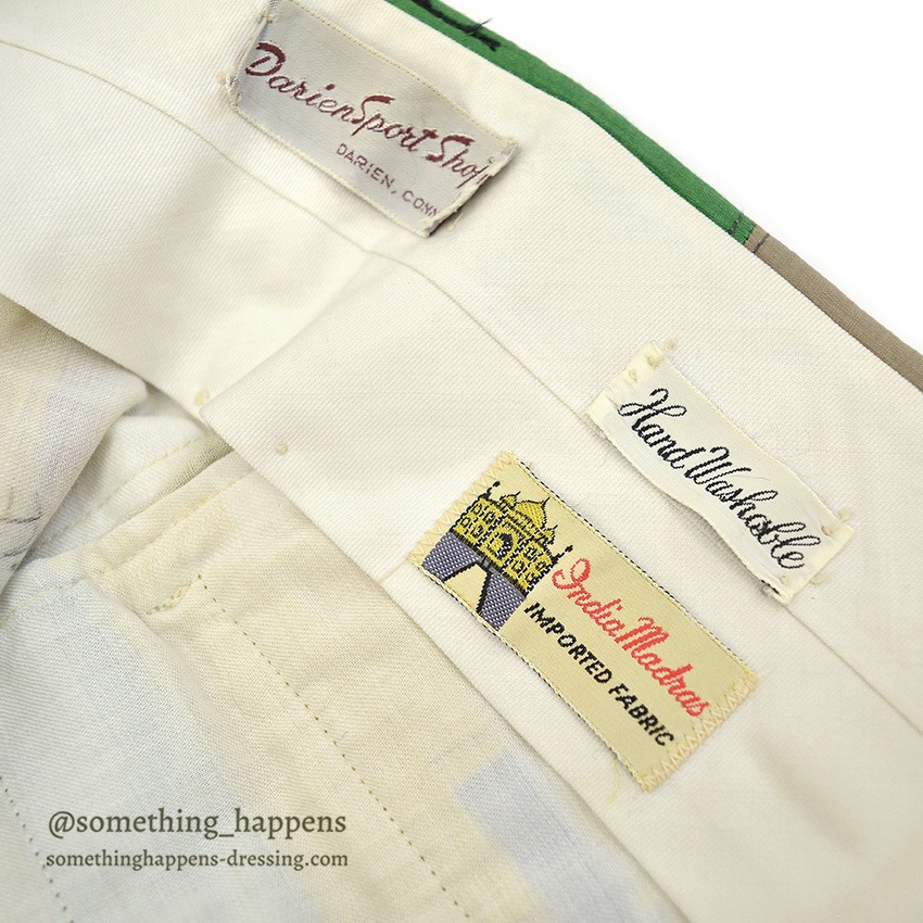 1970's DARIEN SPORT SHOP INDIA MADRAS CRAZY PATCHWORK PANTS ... W34/L29