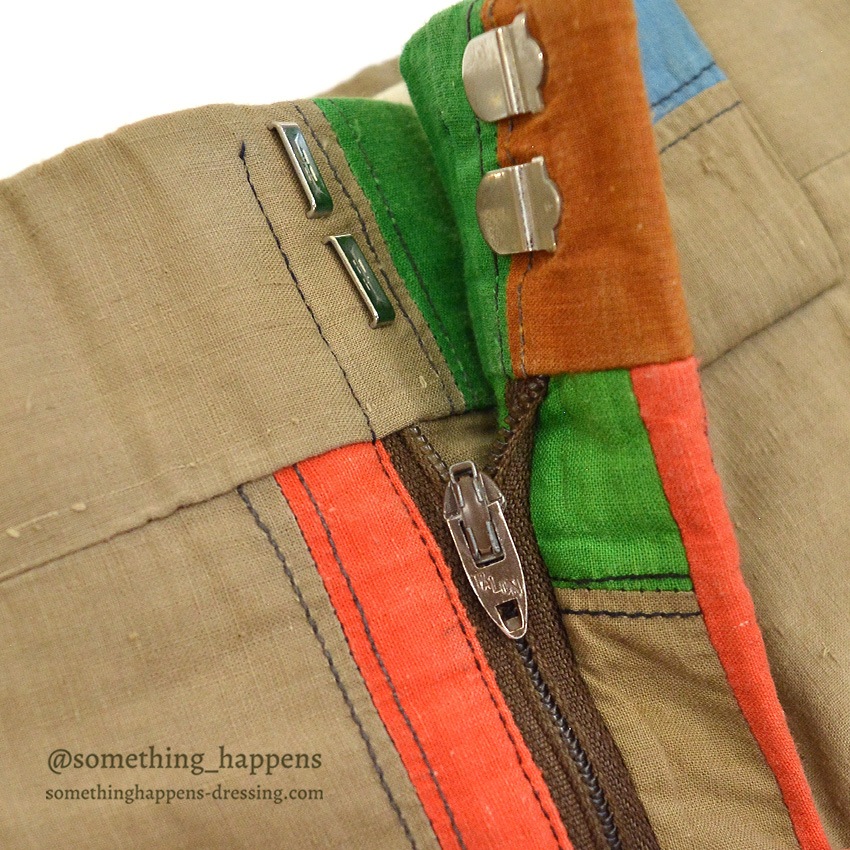 1970's DARIEN SPORT SHOP INDIA MADRAS CRAZY PATCHWORK PANTS ... W34/L29