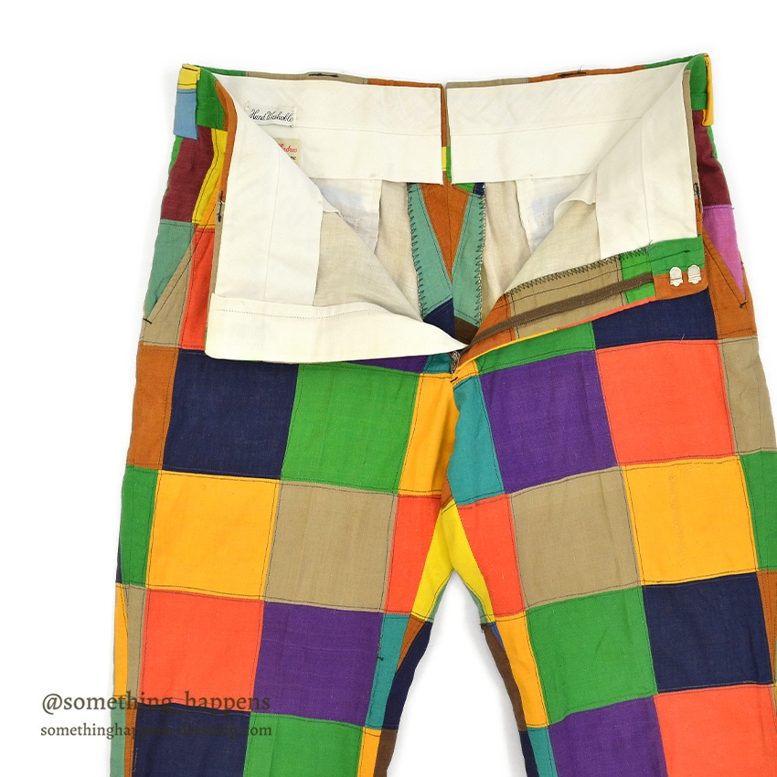 1970's DARIEN SPORT SHOP INDIA MADRAS CRAZY PATCHWORK PANTS ... W34/L29