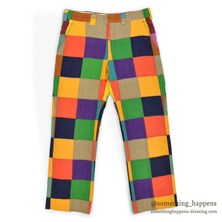 1970's DARIEN SPORT SHOP INDIA MADRAS CRAZY PATCHWORK PANTS ... W34/L29