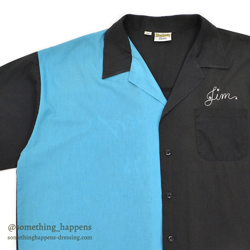 1980's KING LOUIE PROSPECT MOTORS TWO-TONE BOWLING SHIRT ... XL
