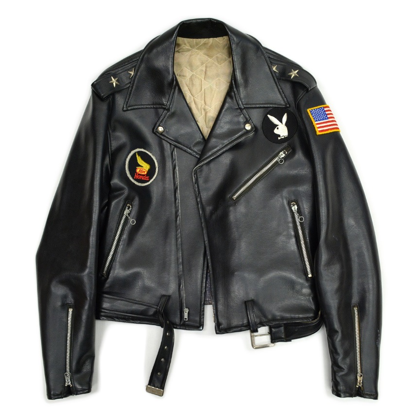 50's Vinyl Leather Two Star Double riders Jacket ... 40