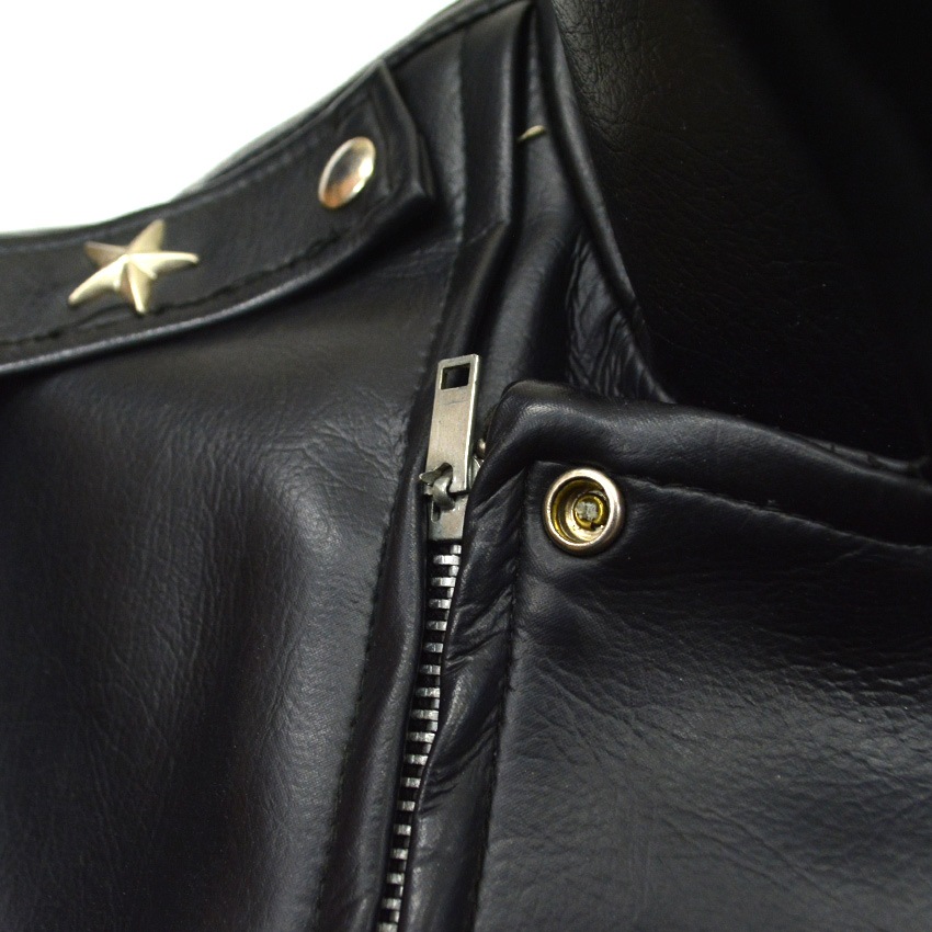 50's Vinyl Leather Two Star Double riders Jacket ... 40