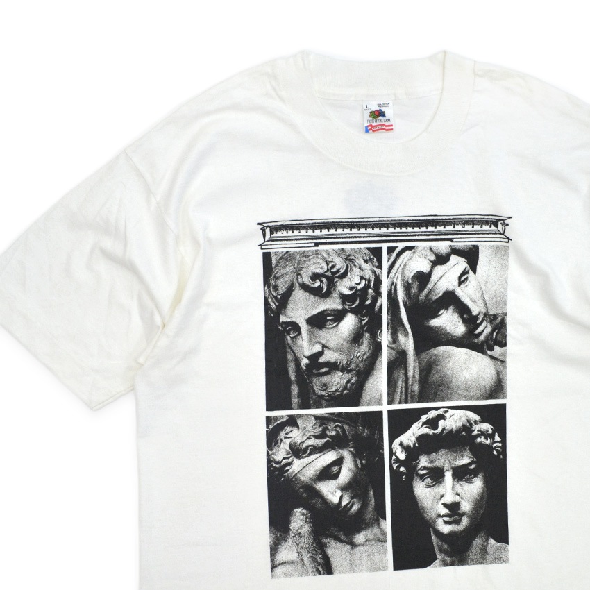 1990's Deadstock FRUIT OF THE LOOM ミケランジェロ ダビデ像 T-shirt ... L