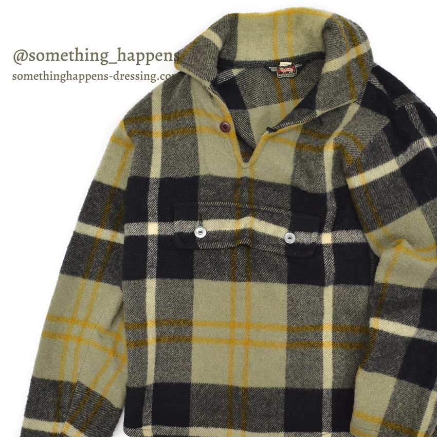 WOOLRICH WOOL PLAID PULLOVER JACKET 