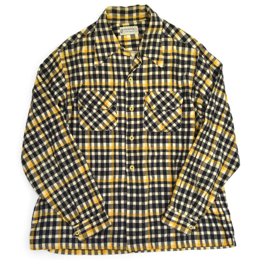 40's TOWNSTAR SPORTSWEAR プリント フランネルシャツ... L