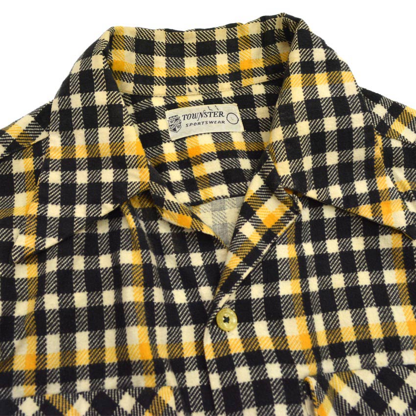 40's TOWNSTAR SPORTSWEAR プリント フランネルシャツ... L