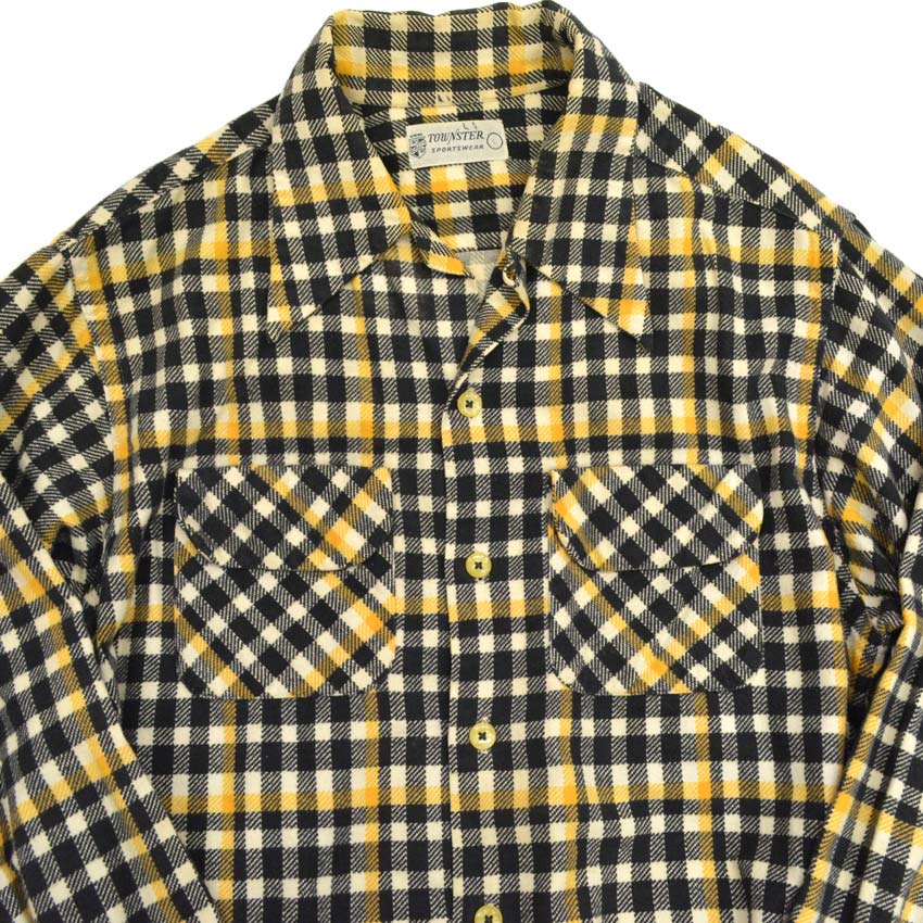 40's TOWNSTAR SPORTSWEAR プリント フランネルシャツ... L