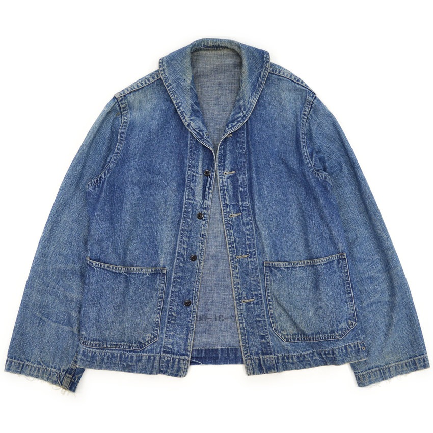 us navy shawl collar denim jacket orSlow」 US NAVY SHAWL