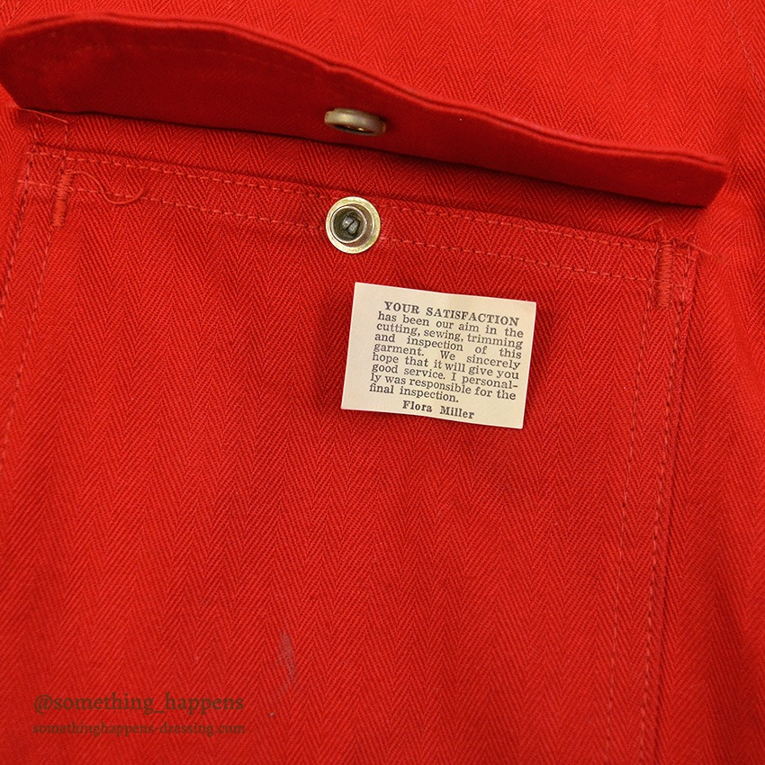 1950's HERCULES NATION-ALLS RED HBT WORK COVERALL ... 38R