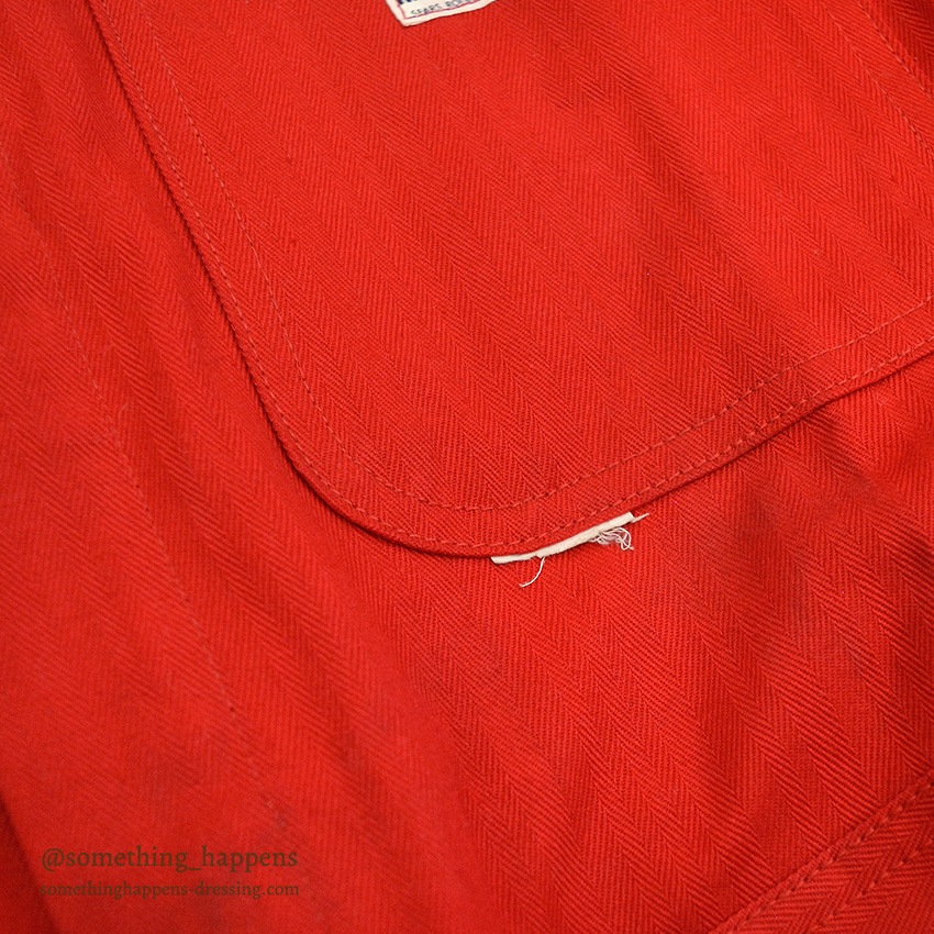 1950's HERCULES NATION-ALLS RED HBT WORK COVERALL ... 38R