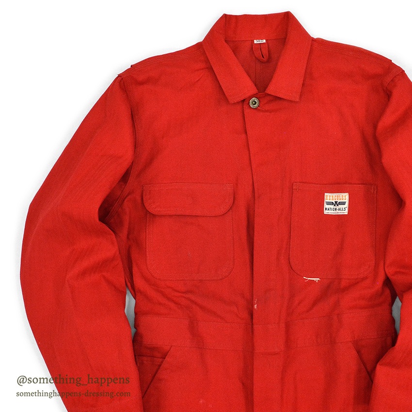1950's HERCULES NATION-ALLS RED HBT WORK COVERALL ... 38R
