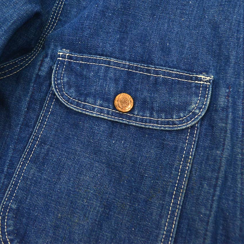 ～60's INDIGO 4POKETS DENIM  COVERALL ... 42