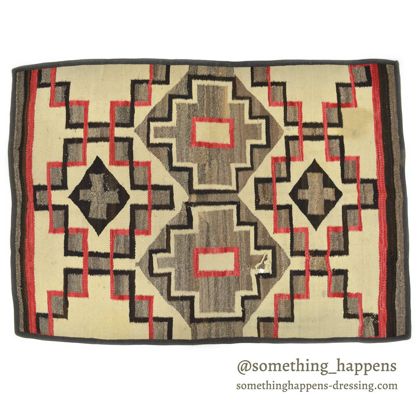 c.1930's NAVAJO RUG CROSS AND STEPPED DIAMOND PATTERN ... 168cm×118cm