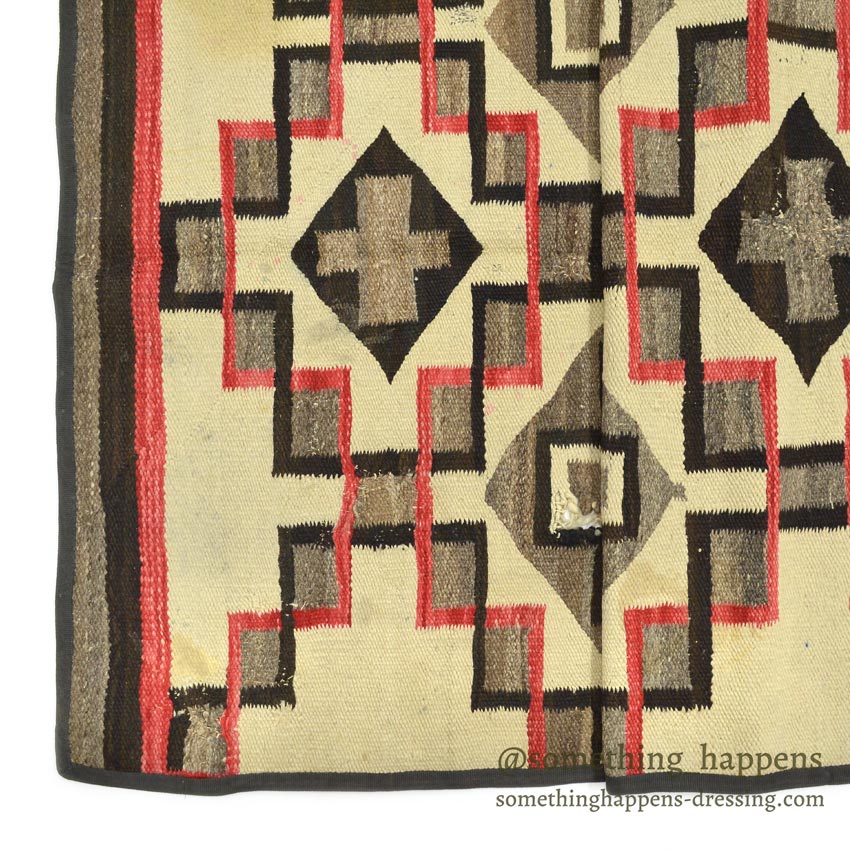 c.1930's NAVAJO RUG CROSS AND STEPPED DIAMOND PATTERN ... 168cm×118cm