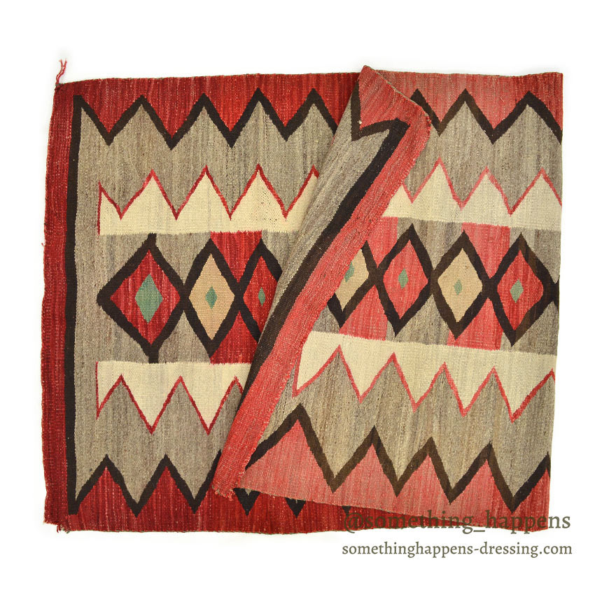 c.1940's NAVAJO RUG DIAMONDS & ZIGZAG PATTERN ... 174cm/93cm