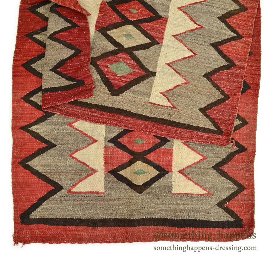 c.1940's NAVAJO RUG DIAMONDS & ZIGZAG PATTERN ... 174cm/93cm