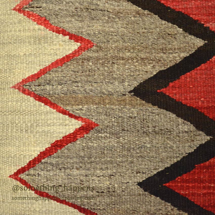 c.1940's NAVAJO RUG DIAMONDS & ZIGZAG PATTERN ... 174cm/93cm