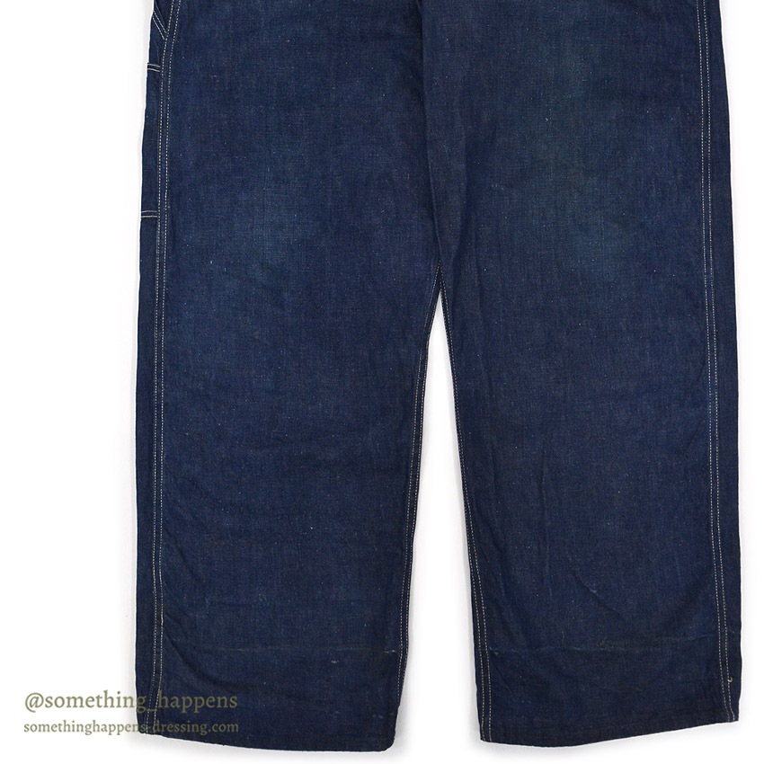 1940's WW2 DENIM OVERALL / VERY DARK ... W38/L31