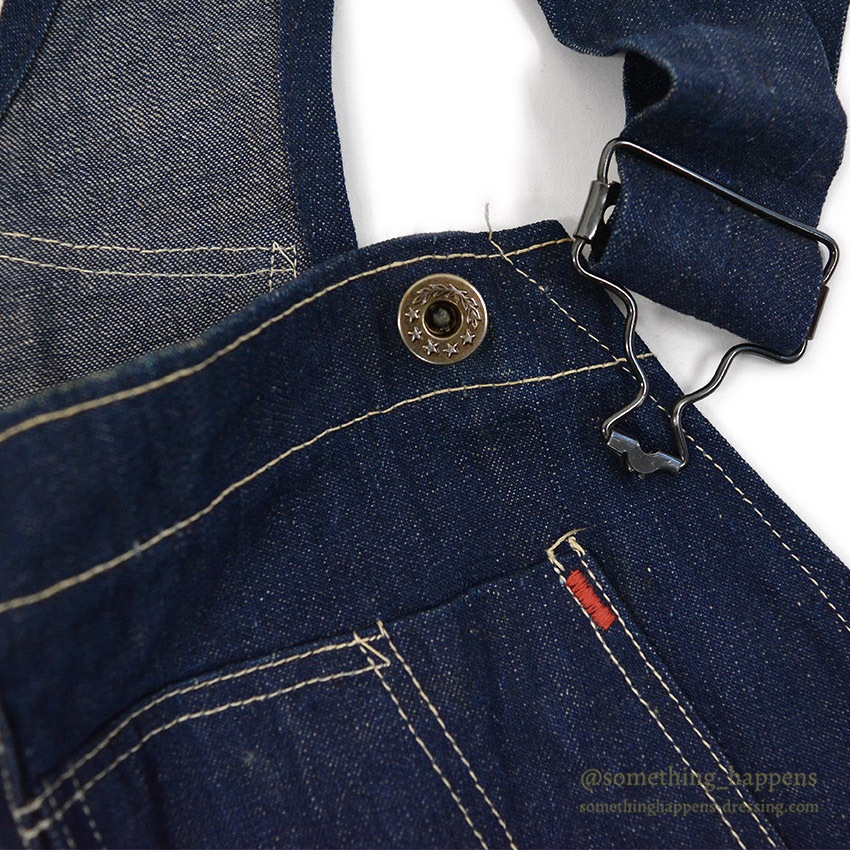1940's WW2 DENIM OVERALL / VERY DARK ... W38/L31