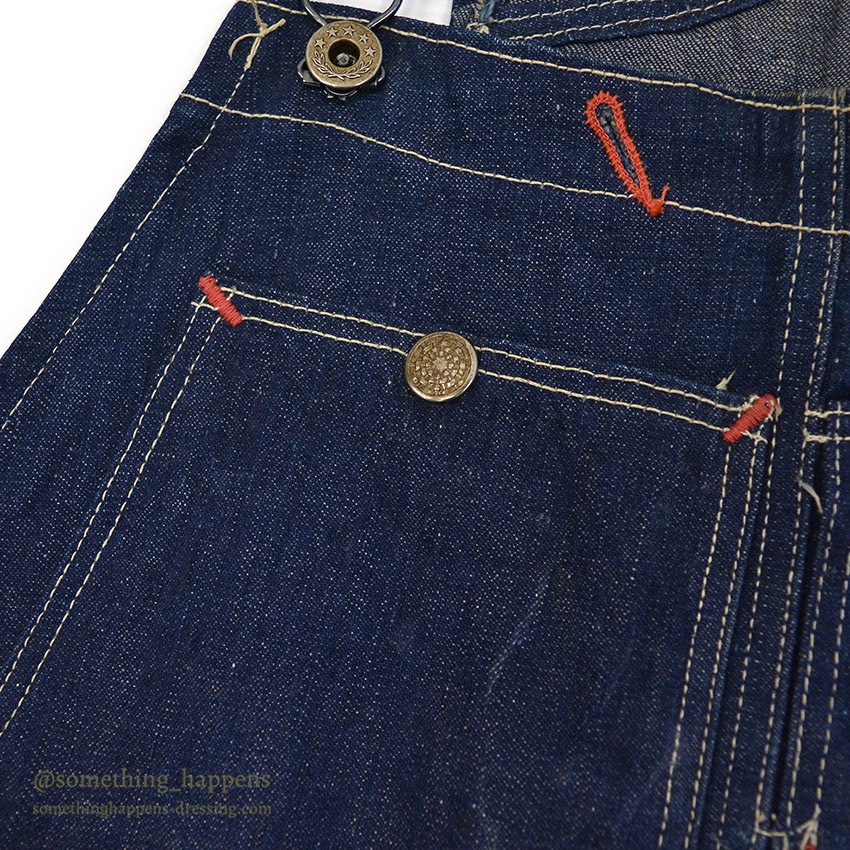 1940's WW2 DENIM OVERALL / VERY DARK ... W38/L31