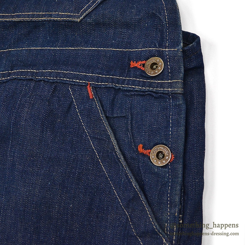 1940's WW2 DENIM OVERALL / VERY DARK ... W38/L31