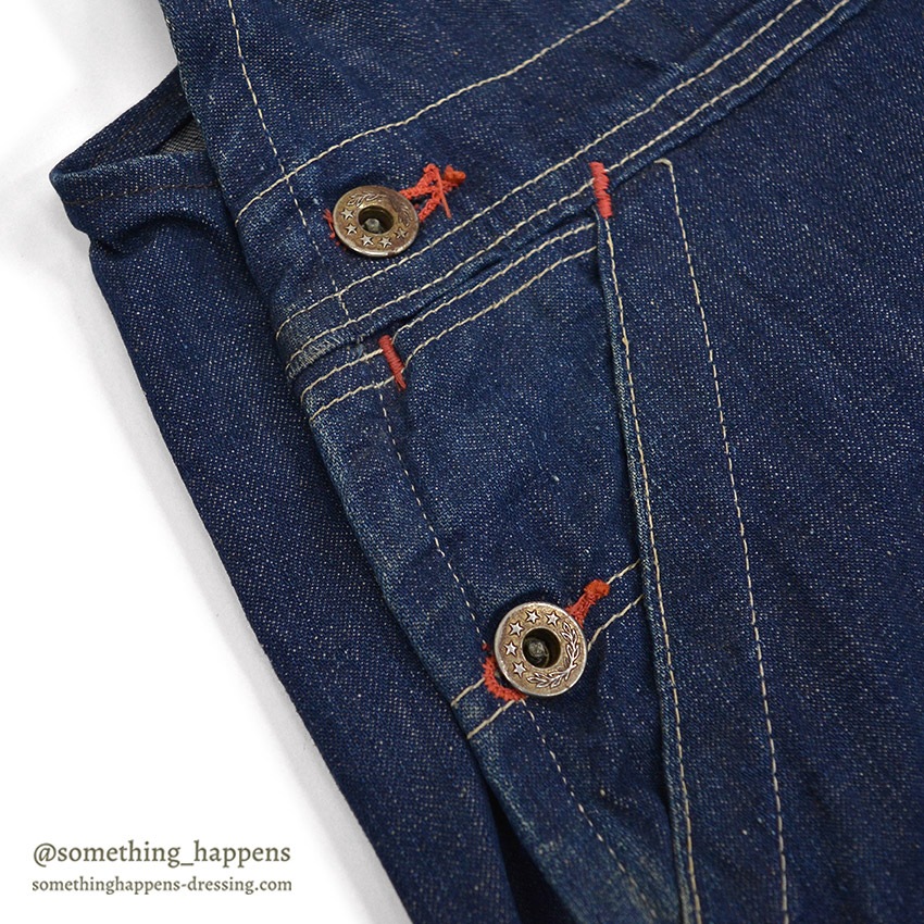 1940's WW2 DENIM OVERALL / VERY DARK ... W38/L31