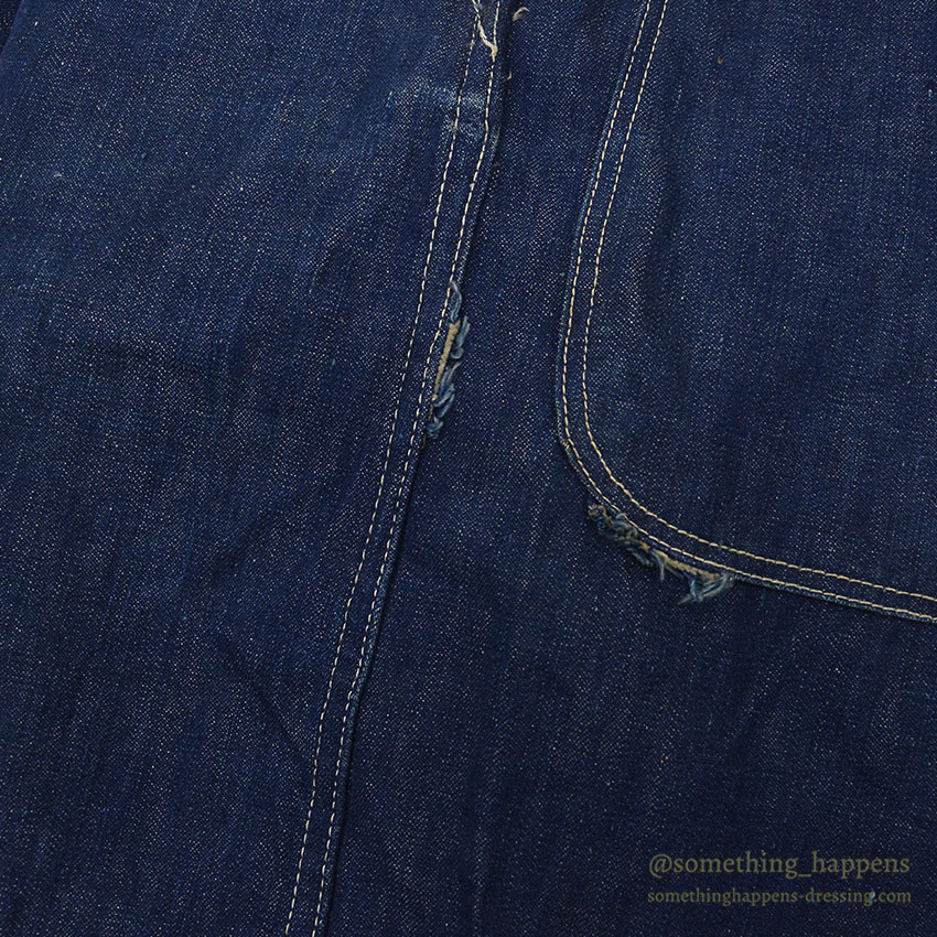 1940's WW2 DENIM OVERALL / VERY DARK ... W38/L31