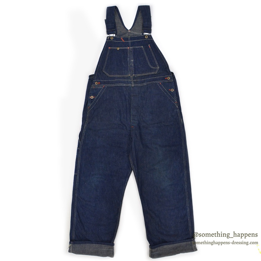 1940's WW2 DENIM OVERALL / VERY DARK ... W38/L31