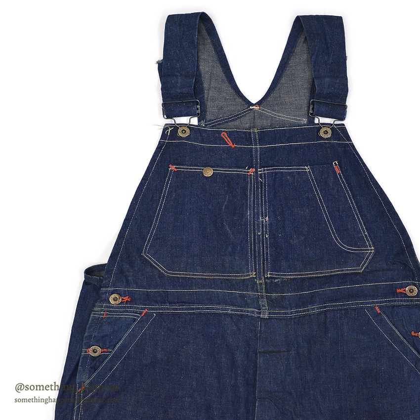1940's WW2 DENIM OVERALL / VERY DARK ... W38/L31