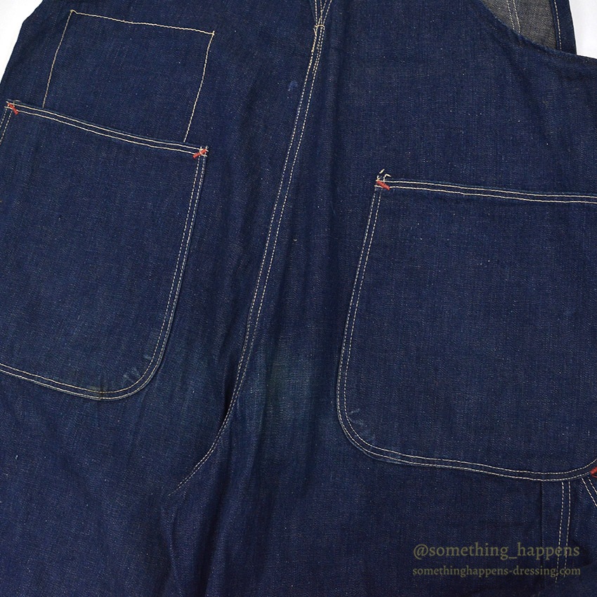 1940's WW2 DENIM OVERALL / VERY DARK ... W38/L31